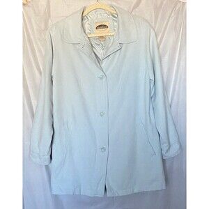 Mark Reed Lined Faux Suede Button Up Lightweight Jacket Baby Blue Sz. M